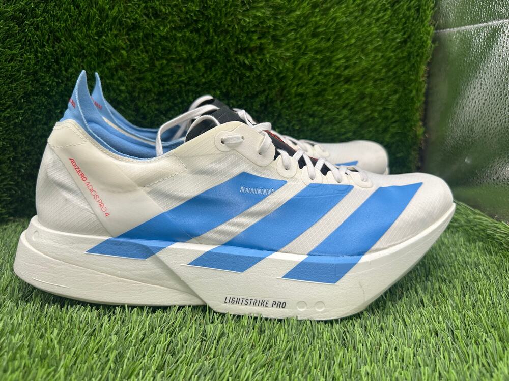 Adidas Adizero Adios Pro 4 KH7343 Athletic Sneaker Men's 12.5 White Textile Gym
